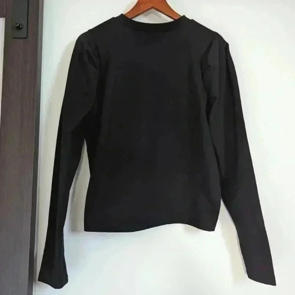 BUFFALO | David Bitton Black Pullover Crewneck Ruffled Shoulders Sweater - Picture 3 of 5